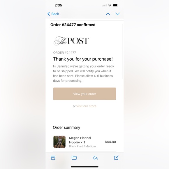 The Post brand, Megan Flannel Hoodie, size Medium - Picture 6 of 6